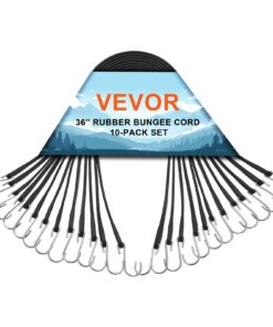 VEVOR 10 Pcs Heavy Duty Flat Bungee Cord Set with S-Hook