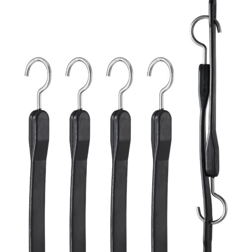 VEVOR Heavy Duty Flat Bungee Cord Set with S Hook 4 Pcs