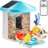 VEVOR Solar Powered Smart Bird Feeder with 2K HD Camera and AI for Identifying 10