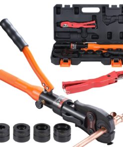 VEVOR Copper Tube Fittings Crimping Tool with Rotatable 360° Head and TH16/20/26/32 Jaws for Efficient Hydraulic Pressing
