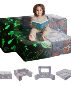 VEVOR Modular Kids Play Couch with Glow-in-the-Dark Fabric