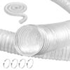 VEVOR 635 mm x 305 m Clear PVC Dust Collection Hose with Steel Coil and Clamps