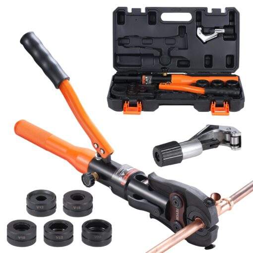 VEVOR Hydraulic Copper Tube Fittings Crimping Tool with 360° Rotating Head and 12mm047in