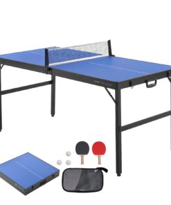 VEVOR Portable Mid-Size Table Tennis Table with Net