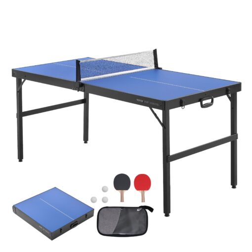 VEVOR Portable Mid Size Table Tennis Table with Net