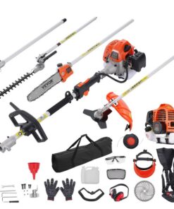 VEVOR 6-in-1 52CC Gas Hedge Trimmer with 2-Stroke Engine and Accessories - Versatile Multi-Functional Garden Tool (52CC
