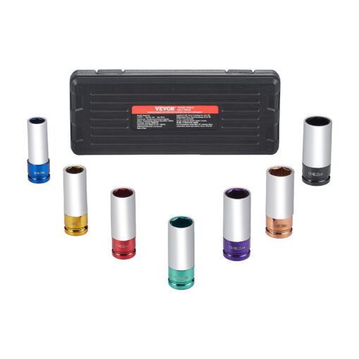 VEVOR 7 Piece 12 Inch Drive Metric Lug Nut Impact Socket Set