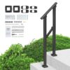 VEVOR Black Steel Square Tube Handrail for 1 2 Outdoor Steps
