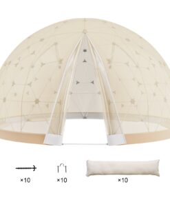 VEVOR 2.9m (9.5ft) Transparent Dome Bubble Tent with Double Cover and Panoramic Views for Camping and Parties