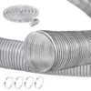 Гибкий Шланг для Сбора пыли из Прозрачного ПВХ VEVOR 4 x 50 10 см x 1524 м с Зажимами из нержавеющей стали для деревообработки и вентиляции