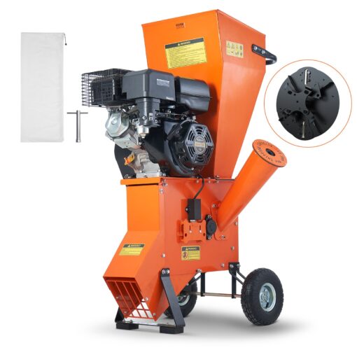 VEVOR 12HP Gas Powered Wood Chipper Shredder Mulcher with 67 17cm Cutting Capacity and 420cc Engine