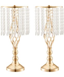 VEVOR Set of 12 Gold Crystal Flower Stands for Weddings