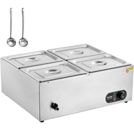 VEVOR Commercial Electric Food Warmer with 4 Pans