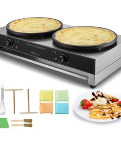 VEVOR Commercial Electric Crepe Maker 3400W Double Head with Dual Temperature Control