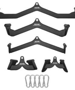 VEVOR Solid Steel Lat Pulldown Bar Attachment Set with Ergonomic Grip and Carabiners