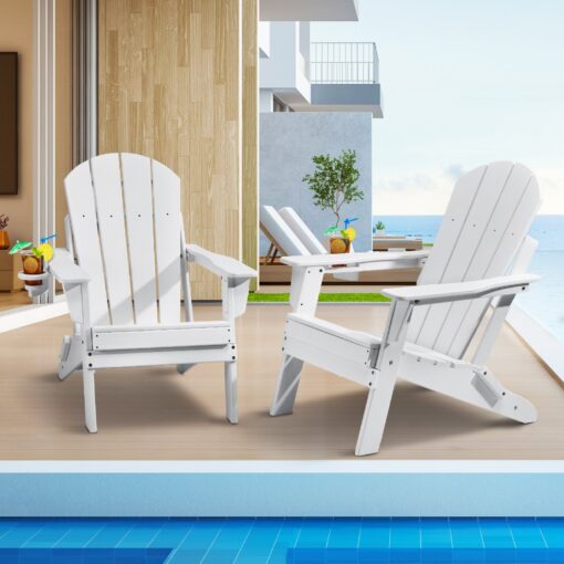 VEVOR Set of 2 Foldable Adirondack Chairs with Cup Holder