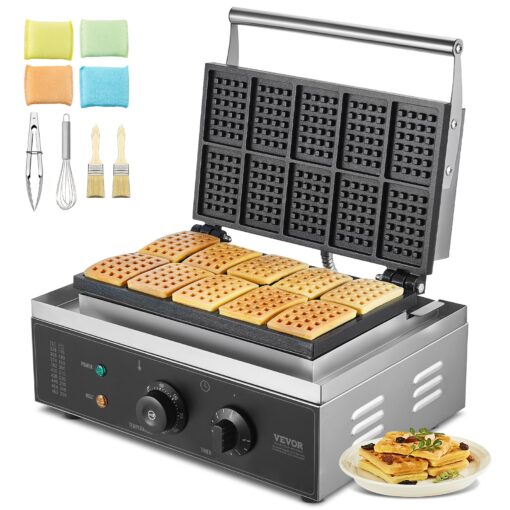 VEVOR Commercial Waffle Maker 1550W with Temperature Control