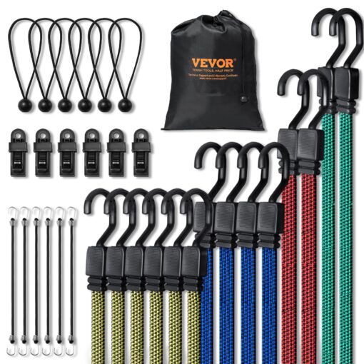 VEVOR 32 Piece Heavy Duty Bungee Cord Set with J Hooks