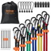 VEVOR 30 Piece Heavy Duty Bungee Cord Set with Steel Carabiners   8mm Diameter 031 inch for Secure Storage and Transport