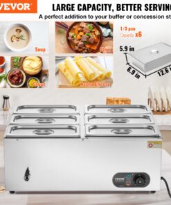 Nerūsējošā tērauda virtuves bufetes tipa Bain Marie
