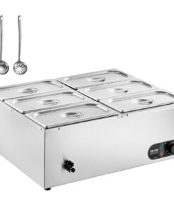 VEVOR Commercial Electric Food Warmer with 6 x 4.7L (5Qt) Pans