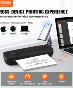 Supports Paper Sizes 5 cm to 21.6 cm (2 to 8.5 inches) for Travel and Home