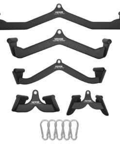 VEVOR Solid Steel Lat Pulldown Bar Attachment Set with Ergonomic Grip and Carabiners