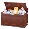 VEVOR Kids Wooden Toy Storage Bench and Chest with Safety Hinge