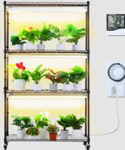 VEVOR 4-Tier Plant Grow Shelf with 180W Full-Spectrum LED Grow Lights and Mechanical Timer