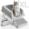 VEVOR Stainless Steel Cat Litter Box with 162mm 638 in High Walls