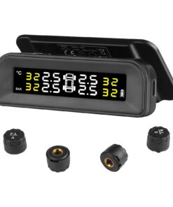 VEVOR Solar-Powered RV Tire Pressure Monitoring System with 4 Sensors