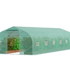 VEVOR Heavy-Duty Walk-in Tunnel Greenhouse 9x3x2m (29.53x9.84x6.56ft) with Galvanized Frame and PE Cover for Home and Commercial Use