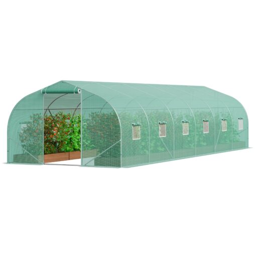 VEVOR Heavy Duty Walk in Tunnel Greenhouse 9x3x2m 2953x984x656ft with Galvanized Frame and PE Cover for Home and Commercial Use