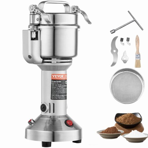 VEVOR 750g Stainless Steel Electric Spice and Grain Grinder