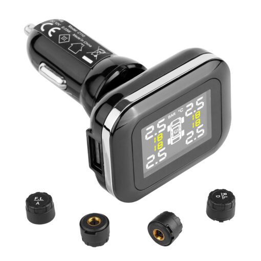 VEVOR Universal TPMS for Dual Axle Vehicles with 4 Waterproof Sensors