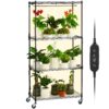 VEVOR 4 Tier Plant Stand with Adjustable Grow Lights
