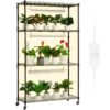 VEVOR 4 Tier Metal Plant Stand with 90W Full Spectrum LED Grow Lights
