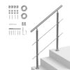 VEVOR Outdoor Handrails for Steps with Adjustable Angle 100 cm 394 in 2 Crossbars