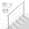 Регулируемые Наружные Лестничные перила VEVOR с 2 Перекладинами 180 см 709 дюймов для тяжелых условий эксплуатации ступеней