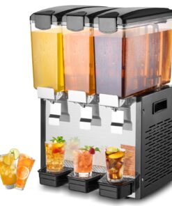 VEVOR Commercial Cold Beverage Dispenser with 3 x 10L (2.64 Gal) Tanks