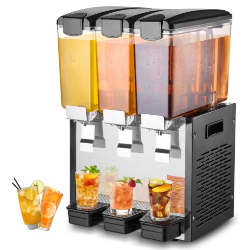 VEVOR Commercial Cold Beverage Dispenser with 3 x 10L 264 Gal Tanks
