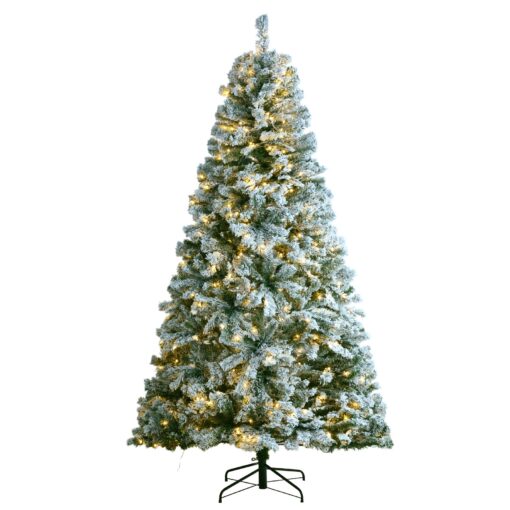 VEVOR 23m 75ft Prelit Flocked Artificial Christmas Tree with 550 LED Lights and 1346 Branch Tips