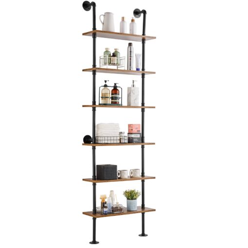 VEVOR 6 Tier Industrial Pipe Wall Mount Shelf for Kitchen and Bedroom