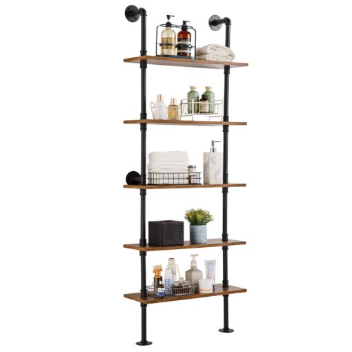 VEVOR 5 Tier Industrial Pipe Wall Mount Shelf