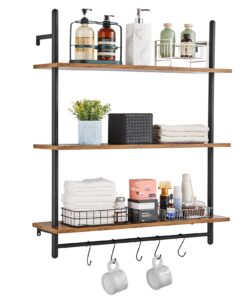 VEVOR 3-Tier Industrial Pipe Shelf 81x25cm Wall-Mount with Strong Weight Bearing for Kitchen and Bedroom