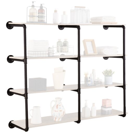 VEVOR 4 Tier Industrial Pipe Shelf Set with Metal Tubes