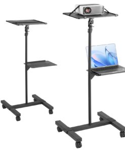 VEVOR Reguliuojamas Projektoriaus ir Nešiojamojo kompiuterio Stovas su Ratais
