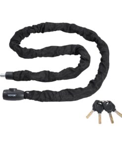 VEVOR 1.8m (5.91 Ft) Heavy-Duty Anti-Theft Bicycle Chain Lock with 4 Keys and Protective Sleeve