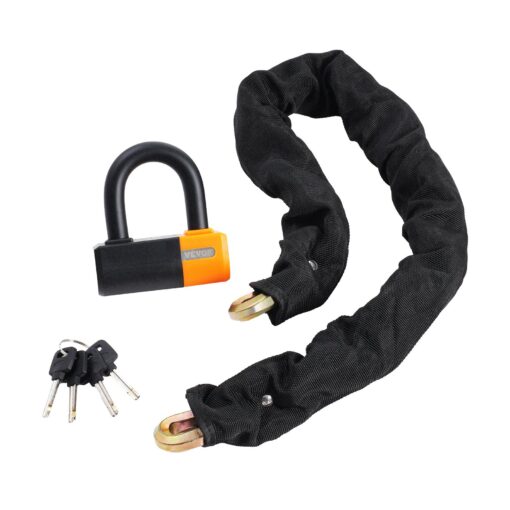 VEVOR Heavy Duty 1m 328 Ft Bicycle and Motorcycle Chain Lock with 4 Spare Keys