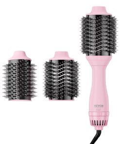 VEVOR Hair Blow Dryer Brush - Ionic Hot Air Styling Brush with 6.6 cm & 7.5 cm Heads